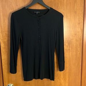 J. Crew ribbed button down Henley in black